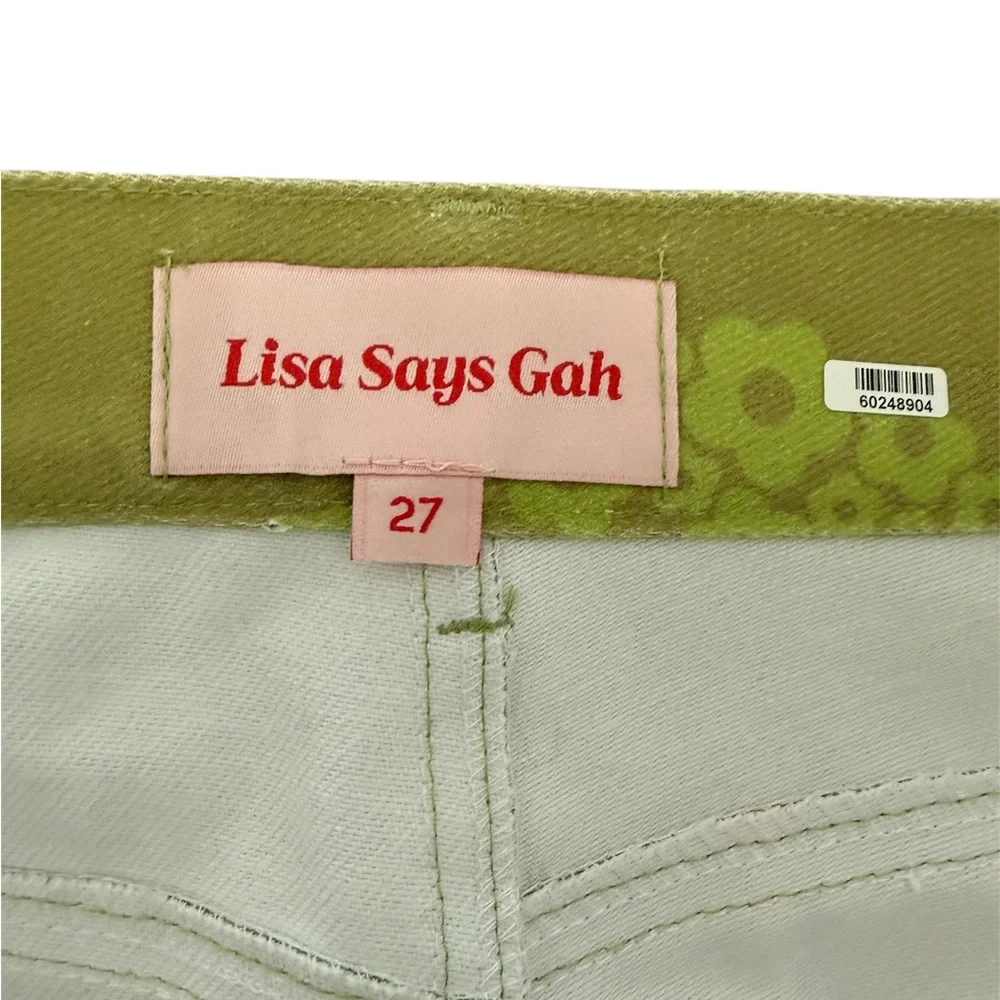 Lisa Says Gah Robyn Yin Yang Floral High Waist Straight Leg Pants Jeans. Sz 27 - Picture 9 of 11